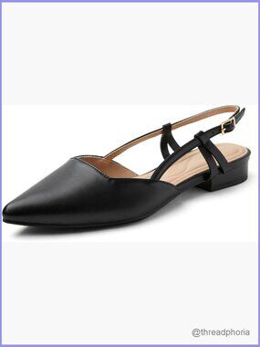 Pointed Toe Slingback Flats Lightweight Slip On Work Shoes Comfy